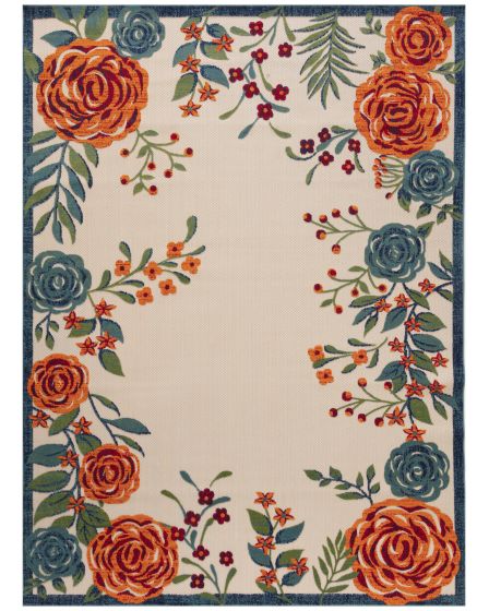 Aloha ALH32 Ivory Multicolor 10'x14' Area Rug