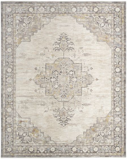 Antique Fusion ANF01 Ivory Charcoal 3'11"x5'10" Area Rug