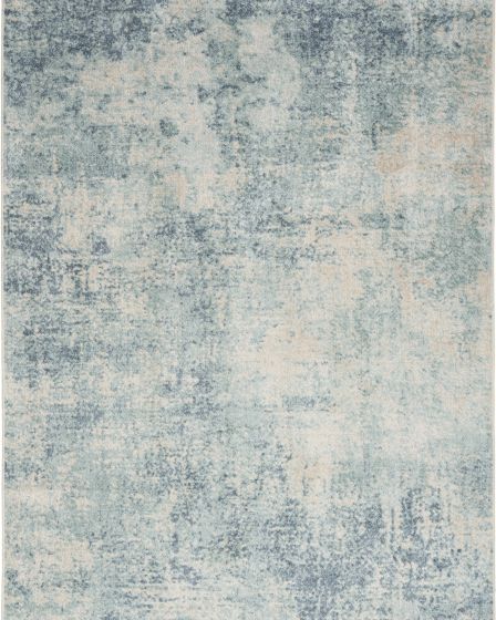 Astra Machine Washable ASW07 Blue Ivory Rug