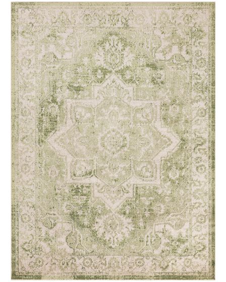 Astra Machine Washable ASW12 Ivory Green Rug