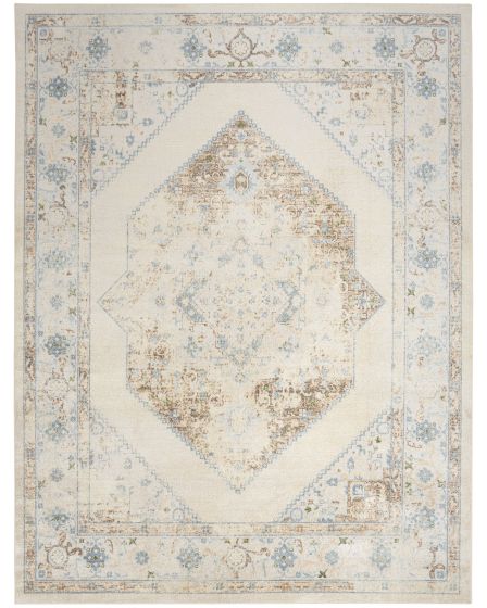 Astra Machine Washable ASW13 Ivory Blue Rug