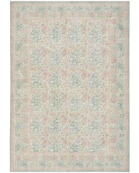 Botanical Washables BOT03 Green Multicolor 4'x6' Area Rug