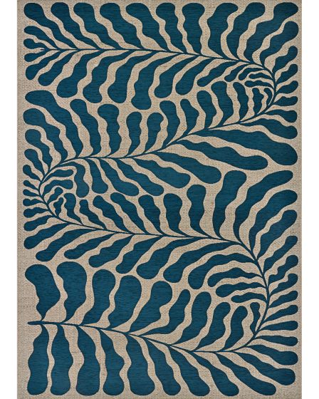Castille Fiore Petrol 5'3"x7'6" Area Rug