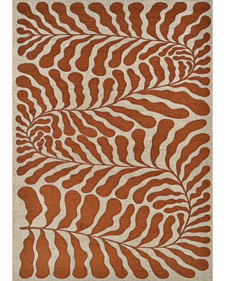 Castille Fiore Terra Cotta 5'3"x7'6" Area Rug