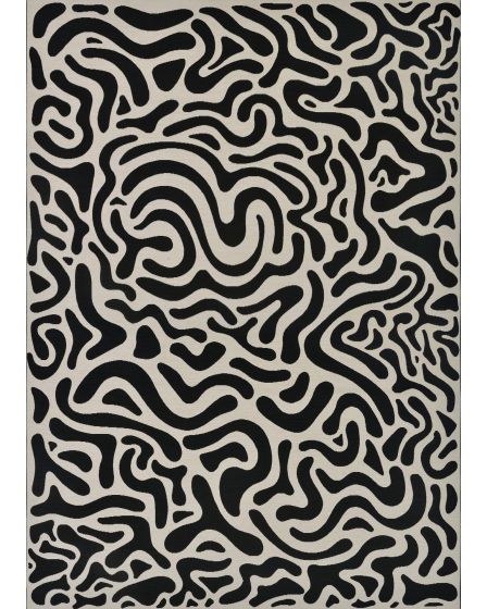 Castille Graffiti Black/White 5'3"x7'6" Area Rug