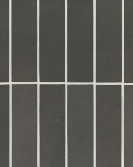 Celine Black Matte Glazed Porcelain 2"x6" Field Tile