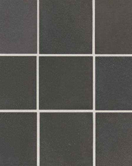 Celine Black Matte Glazed Porcelain 4"x4" Square Field Tile