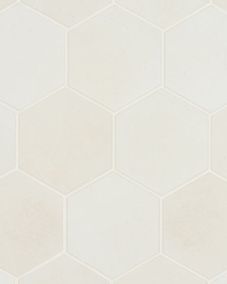 Celine Matte White Glazed Porcelain 4.5"x4" Hexagon Field Tile