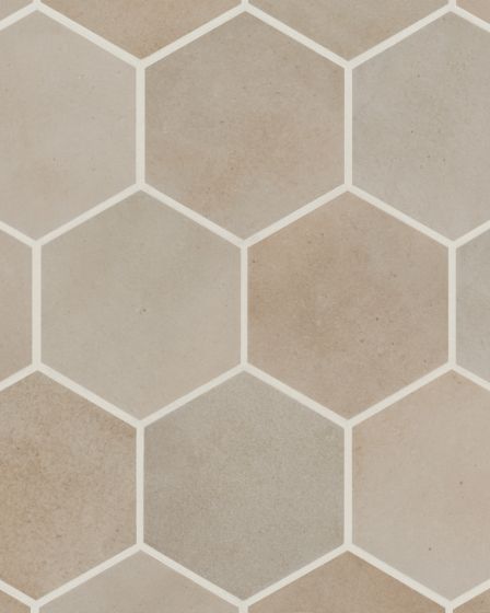 Celine Taupe Matte Glazed Porcelain 4.5"x4" Hexagon Field Tile