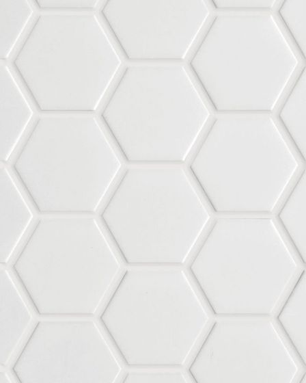 Circuit White 2x2 Hexagon Matte Tile