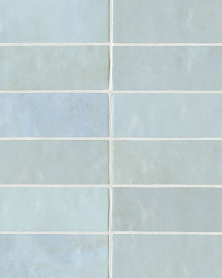 Cloe Baby Blue Glossy Glazed Ceramic 2.5"x8" Field Tile
