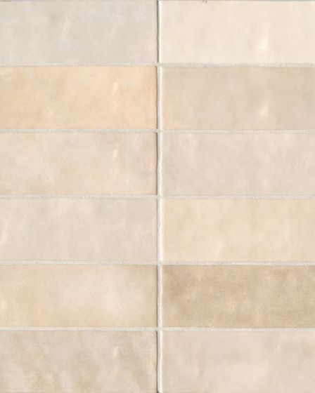 Cloe Creme Glossy Glazed Ceramic 2.5"x8" Field Tile