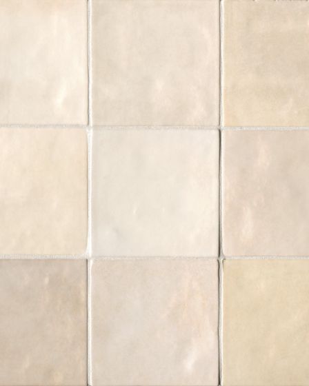 Cloe Creme Glossy Glazed Ceramic 5"x5" Field Tile