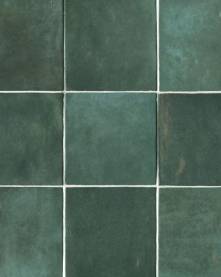 Cloe Green Glossy Glazed Ceramic 5"x5" Field Tile