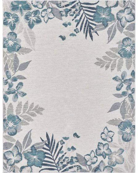 Dahlia 1404 Ivory/Blue Garden Border Area Rug