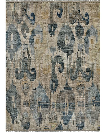 Desi Mahal Natural-Blue 6'x9' Area Rug