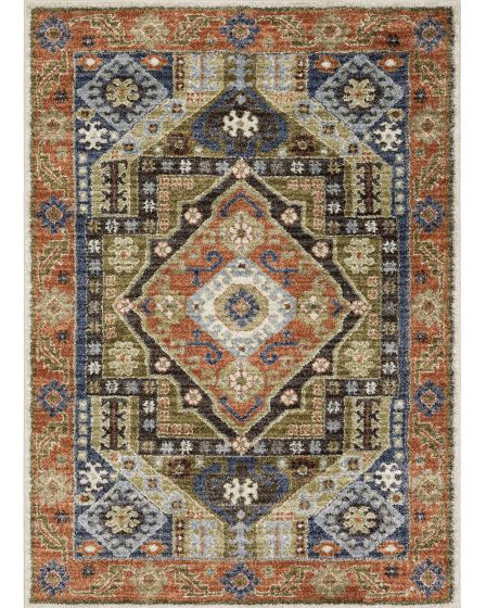 Gemma GEM03 Rust 5'3"x7' Area Rug