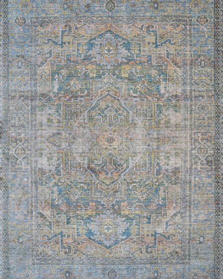Halli Antique Lavar Sky Blue Stone Area Rug