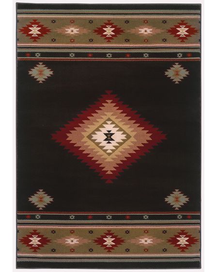 Hudson 87g Black/Green Area Rug