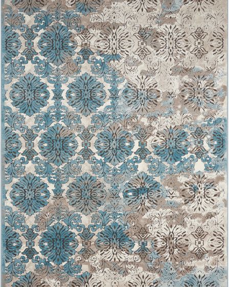 Karma KRM05 Ivory/Blue Area Rug