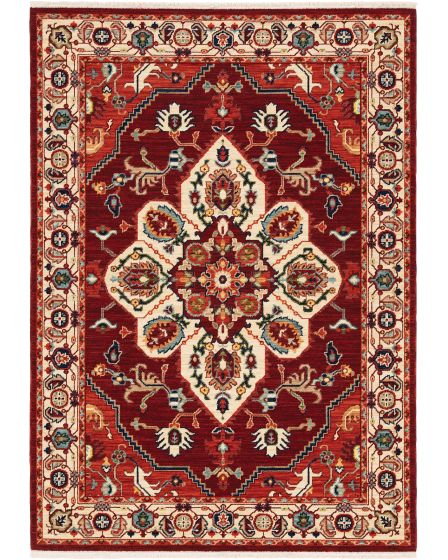 Lilihan 5502c Red/Ivory Area Rug