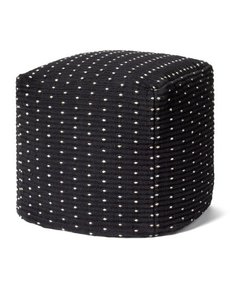 LPF0039 Black 18"x18" Pouf Pillow