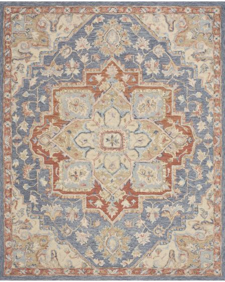 Maison MSO06 Blue Ivory 2'x3' Area Rug