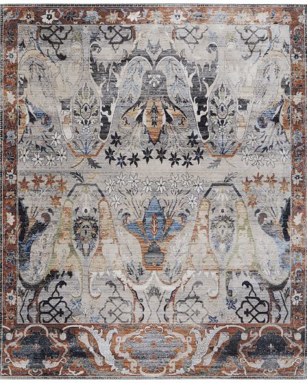 Melrose 39P2F Ivory/Red/Gray Area Rug