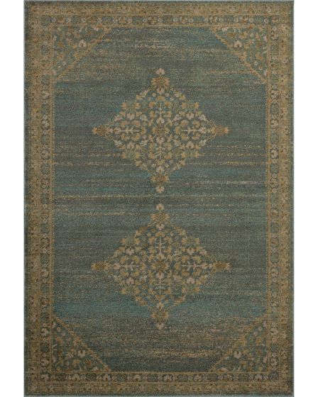 Mona MOA-04 Aqua/Wheat Area Rug