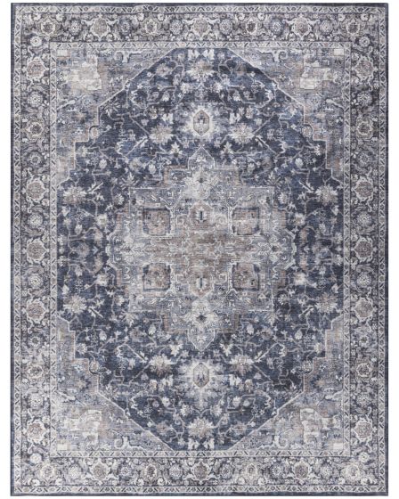 New Concept Washables SR101 Ivory Navy 10'x14' Area Rug
