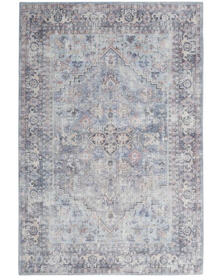 New Concept Washables SR104 Light Grey Blue 2'x3'9" Area Rug