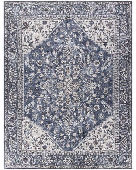 New Concept Washables SR104 Navy Ivory 10'x14' Area Rug