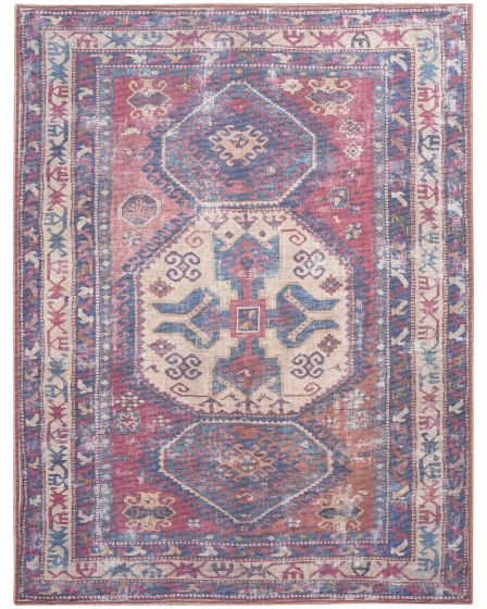 New Concept Washables SR105 Red Navy Area Rug