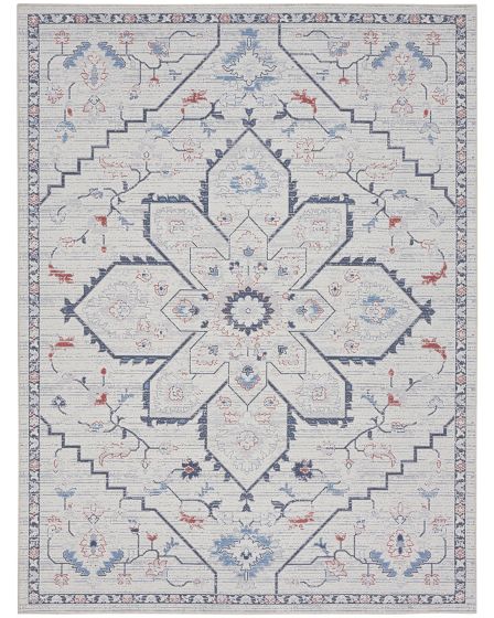 New Concept Washables SR110 Ivory Blue 2'x3'9" Area Rug