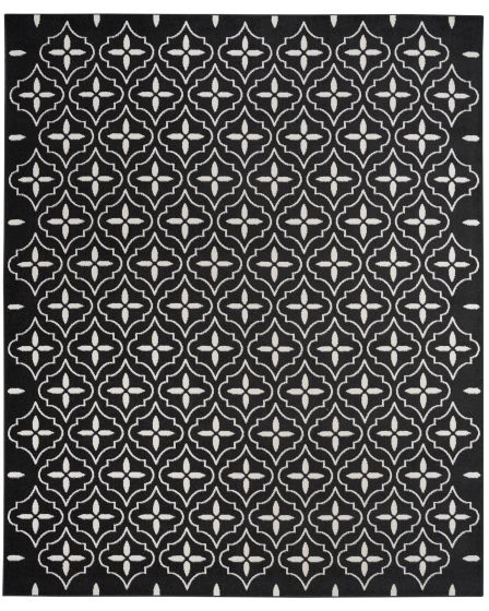 Nourison Essentials NRE04 Black Ivory Rug
