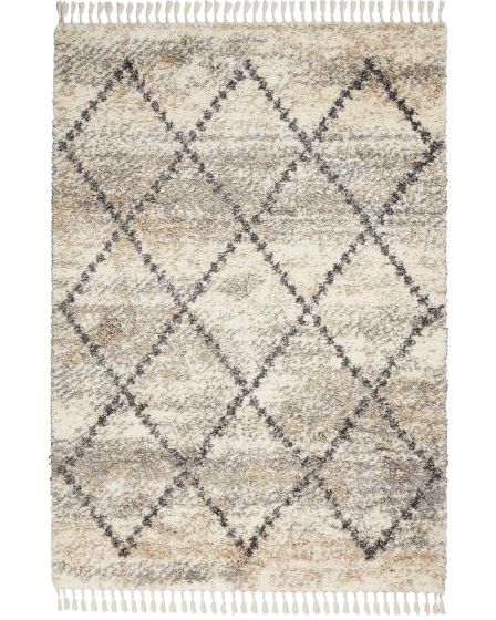 Oslo Shag OSL01 Ivory/Grey Area Rug