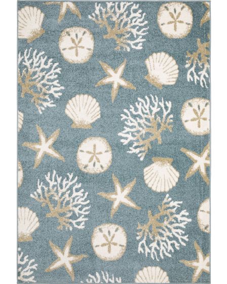 Quinn QUI01 Blue 5'3"x7' Area Rug
