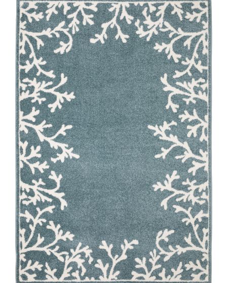 Quinn QUI07 Blue 2'x7' Runner Rug
