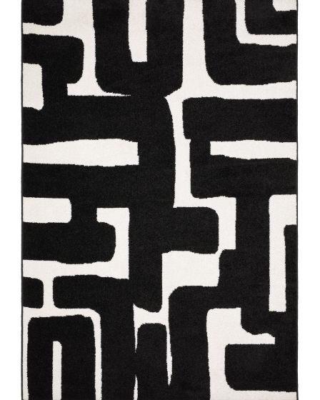 Quinn QUI08 Black 2'x7' Runner Rug