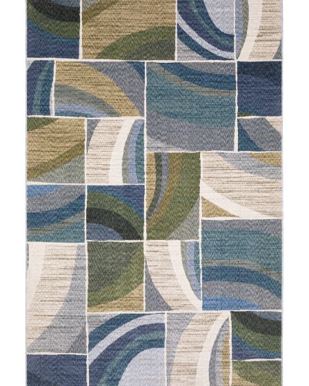 Tisdell TIS06 Blue 3'9"x5'2" Area Rug