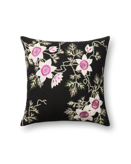 P0295 Black/Ivory 22"x22" Pillow