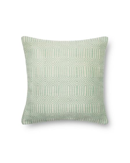 P0339 Aqua/Ivory 22"x22" Pillow