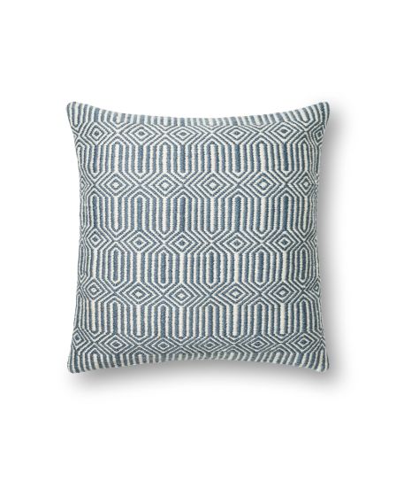 P0339 Blue/Ivory 22"x22" Pillow