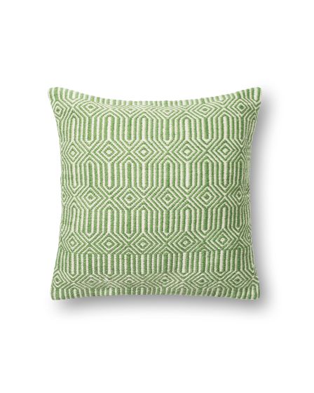 P0339 Green/Ivory 22"x22" Pillow