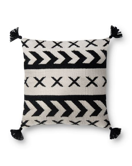 P0502 Black/Ivory 18"x18" Pillow