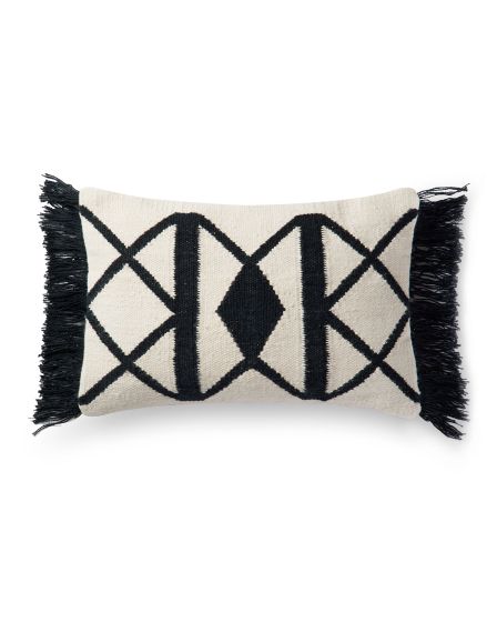 P0503 Black/Ivory 13"x21" Pillow