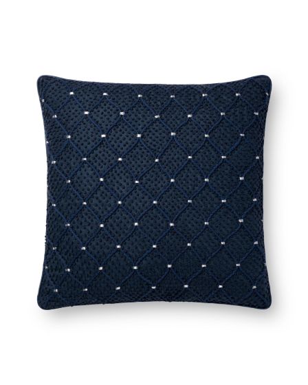 P0675 Navy/Silver 18"x18" Pillow