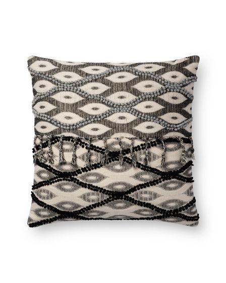 P0698 Black/White 18"x18" Pillow