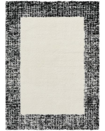 Pacific Shag PCS02 Ivory Black 5'3"x7'3" Area Rug