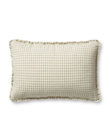 PCJ0012 Ivory/Moss 16"x26" Pillow
